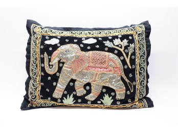 Burmese Kalaga Elephant Tapestry Pillow, Large