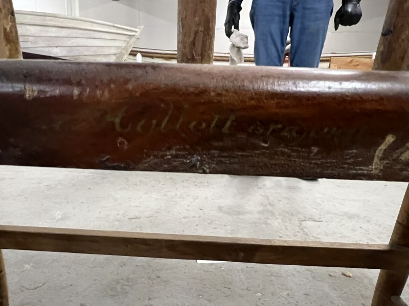 Wooden Bench With Stenciling 98