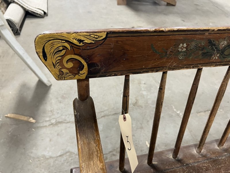 Wooden Bench With Stenciling 98