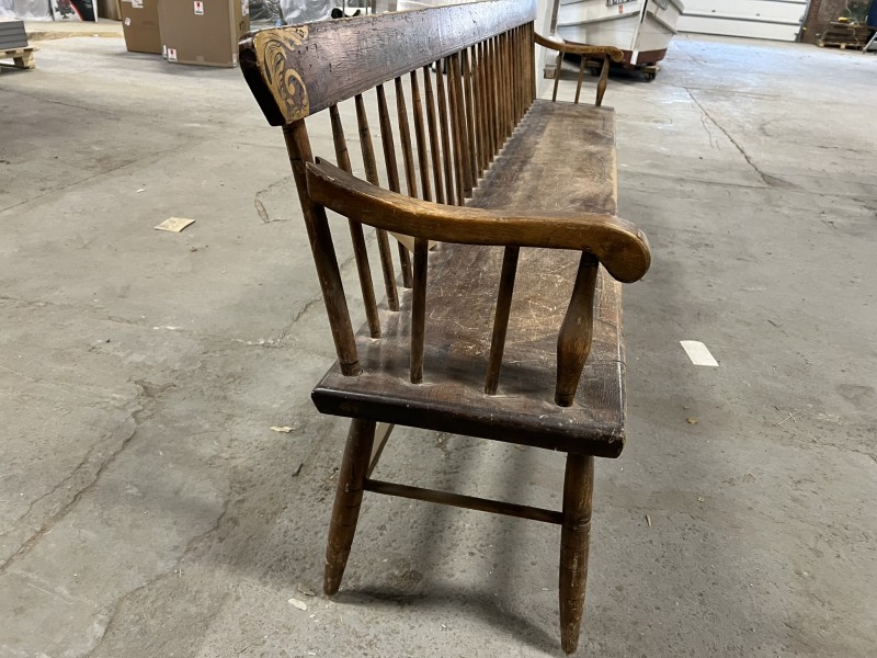 Wooden Bench With Stenciling 98
