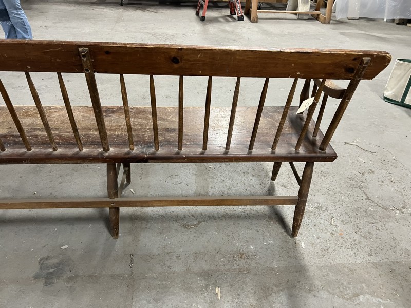 Wooden Bench With Stenciling 98