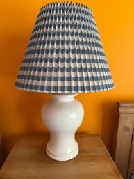 Wire Ceramic Lamp With Blue Shade