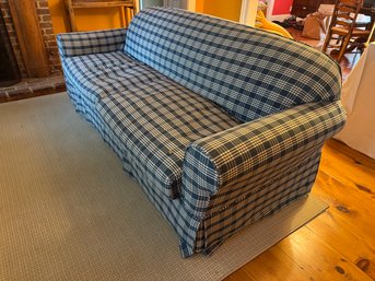 Vintage Blue And White Check Sofa 2 Of 2