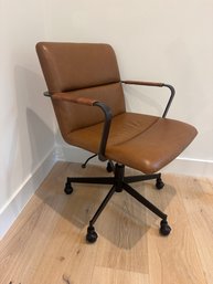 Cooper Mid-Century Leather Swivel Office Chair
