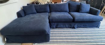 Navy Linen Down Filled Slipcover Sectional From ABC Carpet