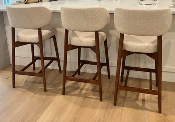 Set Of 3 West Elm Hyde Counter Stools