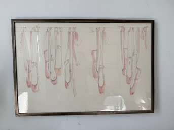 BALLET BARRE ILLUSTRATIONS POINTE SHOES LARGE ART