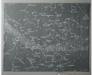 Restoration Hardware Starry Night Grand Canvas Wall Tapestry, Featuring A Detailed Reproduction Of An Antique