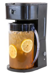 HomeCraft Electric Iced Tea Maker, 3 Qt Stainless Steel Cold Brew Coffee And Tea Brewer, Black