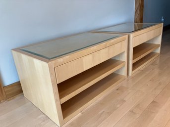 Pair Of Custom Wall Mount Bedside Tables