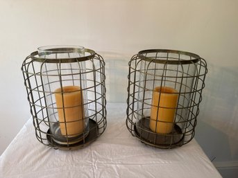 Pair Of Cage Lanterns