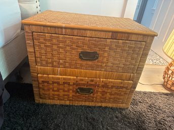 Pair Of Rattan Nightstands