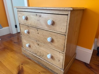 Pine Dresser With White Knobs