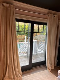 Pair Of White Linen Drapes With Restoration Hardware Rods