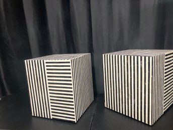 CB2 Taylor Bone Inlay Side Tables