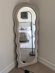 Wavy Velvet Floor Mirror