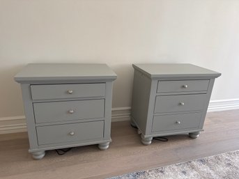 Pair Of 3 Drawer Grey Aspen Home Night Tables
