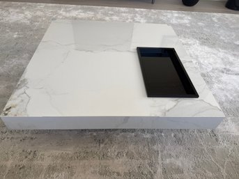 Modern And Simple Square Rock Plate Coffee Table