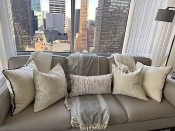 Set Of Pillows And Throws As Pictured