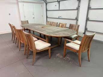 Teak Kingsley Bate Extending Dining Table And 10 Summit Dining Chairs