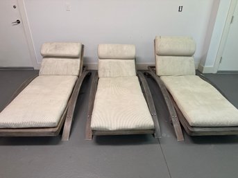 Set Of 3 Teak Summit Stacking Lounge Chairs