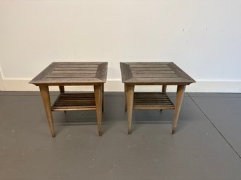 Pair Of Summit Teak Side Tables 2 Of 2