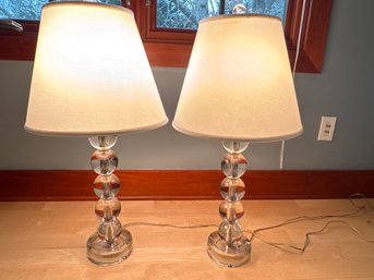 Pair Of Glass Lamps