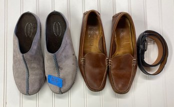 2 PAIRS Nice Women'shoes - Land's End, Merrell Approx. Sz 6  & Belt
