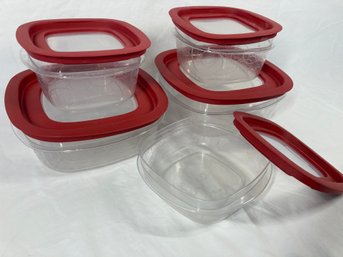 Lot Of Red Cap Rubbermaids