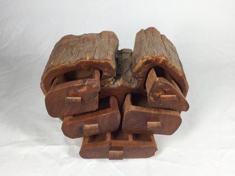 Cute Wooden Stump Jewelry Box