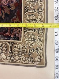Oscar De La Renta Vintage Silk Floral Tapestry Design Scarf