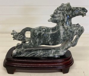 Carved Jade Horse Statue