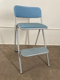 Blue Metal Folding Stool