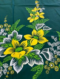 Green Floral Vintage Fabric