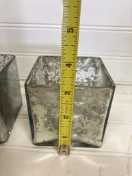 Pair Of Mercury Glass Style Votives