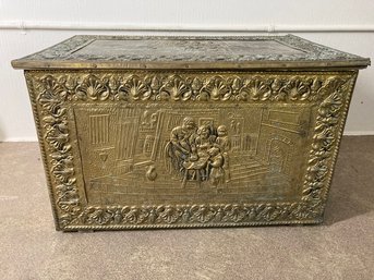 Detailed Ornate Gold Colored Storage Box