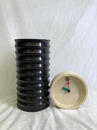 Black Textured Vessel &  Little Clock
