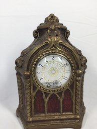 Vintage Gold Colored Desk Clock - Needs Parts