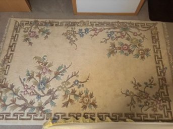 Ivory 100% Wool Tree Of Life Area Rug