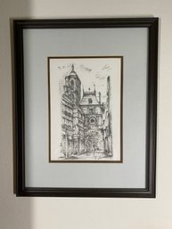 European Clock Tower Framed Art