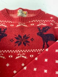 COOL Vintage 40s Jantzen Campus Sweater-  Moose Novelty Art Pullover Sweater