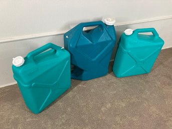 Set Of Three  Blue Multi Gallon Cans