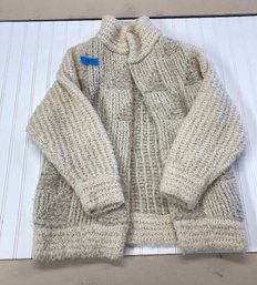 80s Oversized Sweater-cardigan With Shoulderr Pads- Approximate Size Small/medium -