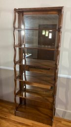 Beautiful Wood Cutout Display Shelf/Etagere With Mirrored Back