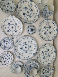 Pieces From Royal Copenhagen Blue Fluted Porcelain Collections-