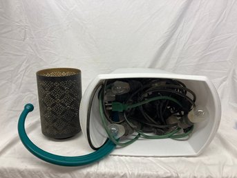 Waste Bins And Assortment Of Lights