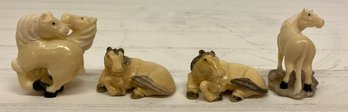 Hand Carved Chinese Horse Figurines