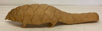 Amazing Hand Carved Wooden Pangolin Sculpture