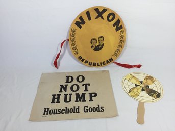 Vintage Nixon Election Wall Piece With Other Vintage Home Items