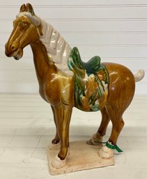 Vintage Chinese Horse Ceramic Statue Figurine
